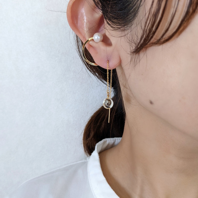 Crystal gold/silver【ピアス/イヤリング】アメリカンピアス・チェーンピアス