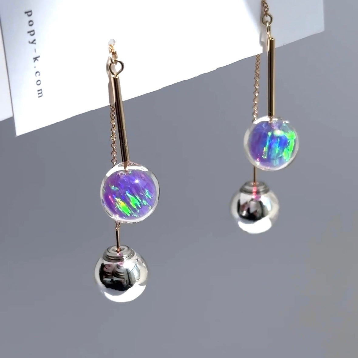 Clackers Purple 京都オパール【ピアス/イヤリング】アメリカンピアス 