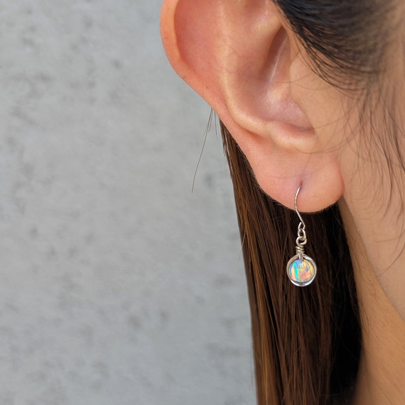 ブルーオパールアメリカンピアス　　訳あり Kyoto Opal MINI L 京都オパール 【ピアス/イヤリング】アメリカン