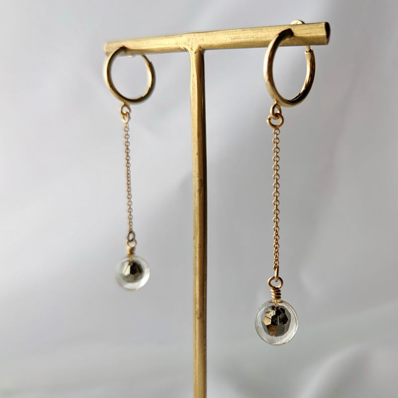 Crystal gold/silver</br>【ピアス/イヤリング】<br>アメリカンピアス・チェーンピアス